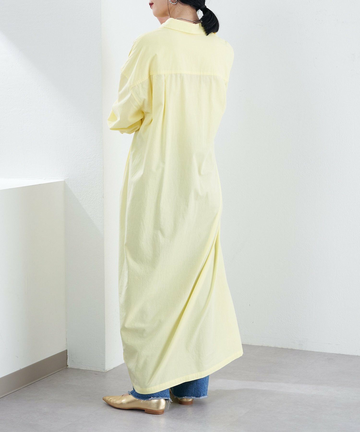 【SHENERY】コットンマキシシャツドレス